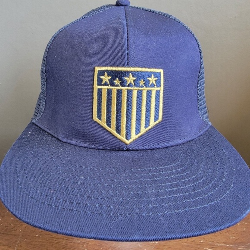 EUC Plate‎ Crate Shield Base Hat Cap Blue Mesh Snapback Cap Adult OSFM Baseball - Picture 2 of 8